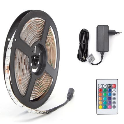 Aigostar - Striscia LED RGB dimmerabile 5 m, 24 W, 12 V/230 V, IP65 + telecomando