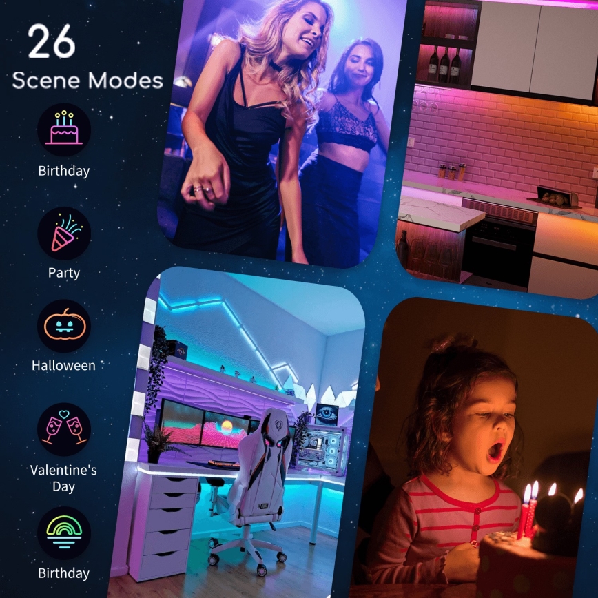 Aigostar - Striscia LED RGB dimmerabile 6,5m LED/16,5W/12/230V 3000K Wi-Fi