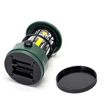 Aigostar - Torcia da campeggio dimmerabile LED/3xAA verde 17,5 cm