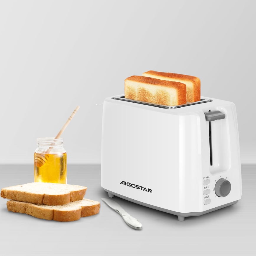 Aigostar - Tostapane a due fori 750W/230V bianco