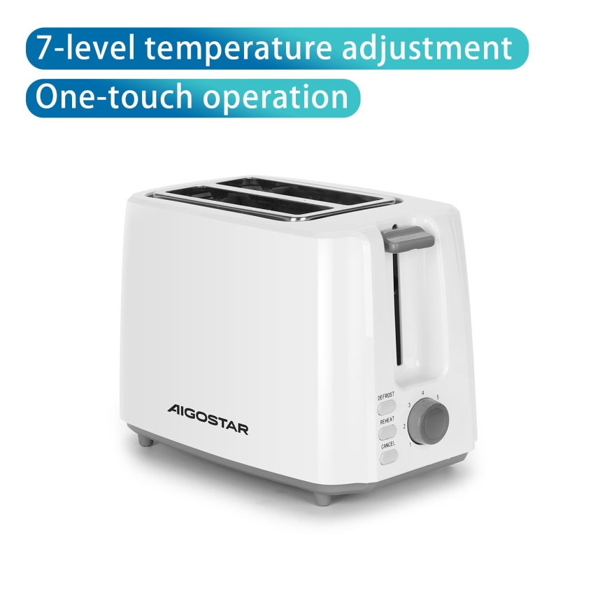 Aigostar - Tostapane a due fori 750W/230V bianco