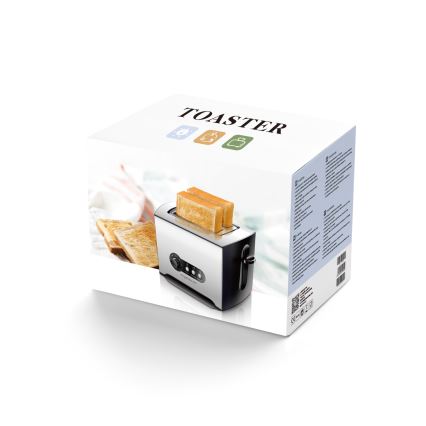 Aigostar - Tostapane a due fori 900W/230V cromo opaco