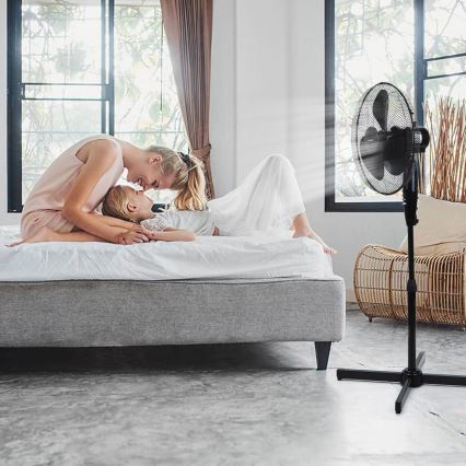 Aigostar - Ventilatore a piantana 40W/230V Ø 40 cm nero