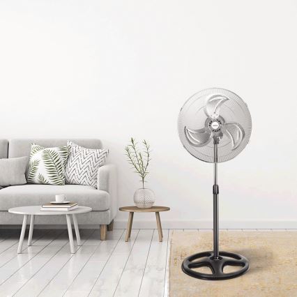 Aigostar - Ventilatore a piantana 50W/230V diam. 50 cm cromato/nero