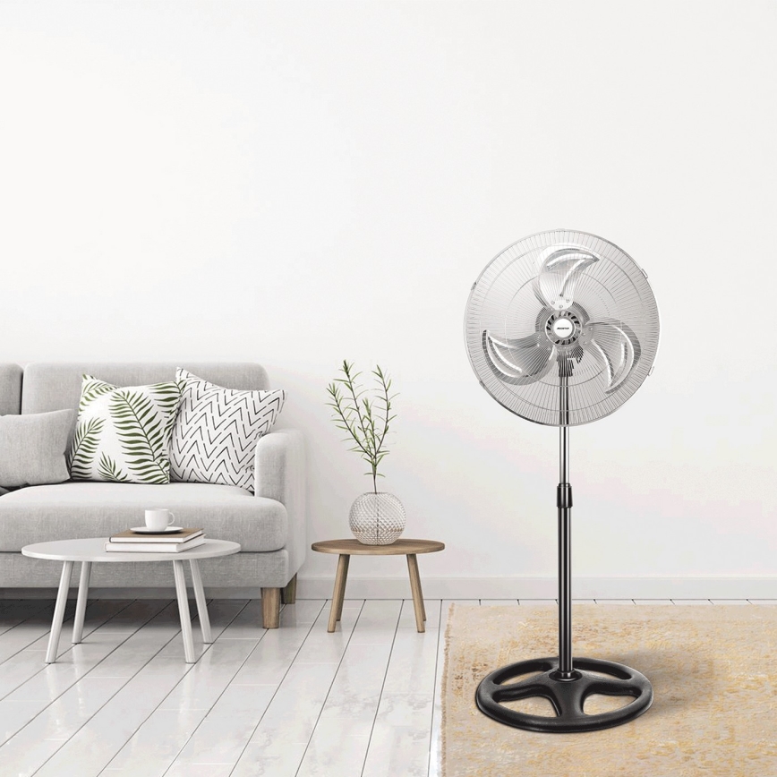 Aigostar - Ventilatore a piantana 50W/230V diam. 50 cm cromato/nero