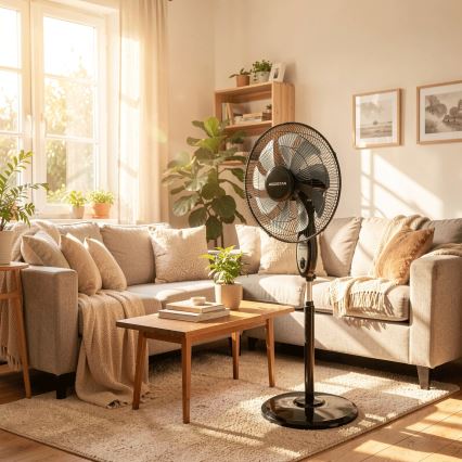 Aigostar - Ventilatore a piantana 55W/230V 130 cm nero + telecomando