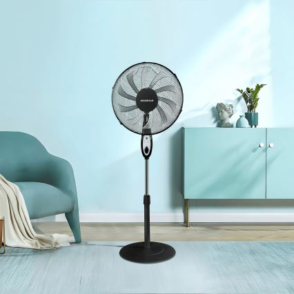 Aigostar - Ventilatore a piantana 55W/230V 130 cm nero + telecomando