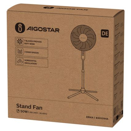 Aigostar - Ventilatore a torre 50W/230V 120 cm bianco