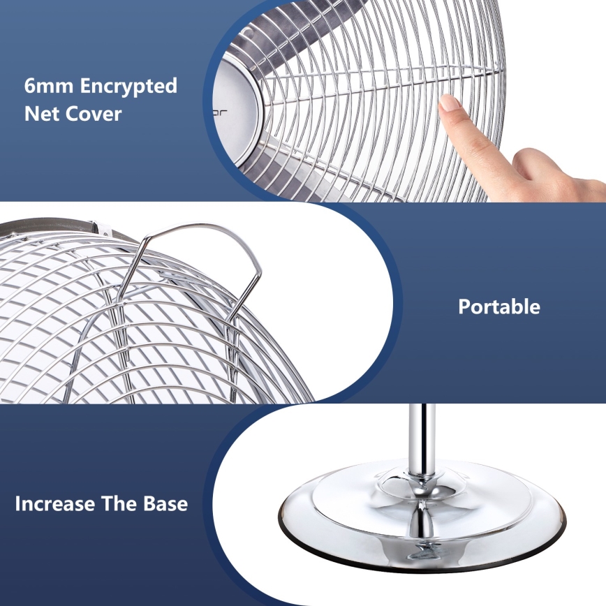 Aigostar - Ventilatore a torre 50W/230V 44,8 cm cromo lucido