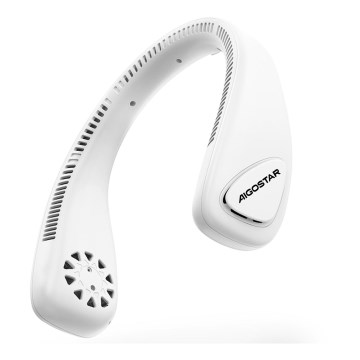 Aigostar - Ventilatore da collo ricaricabile 4W/5V 2000mAh bianco