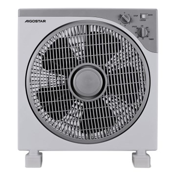 Aigostar - Ventilatore da pavimento 35W/230V diam. 30 cm bianco/grigio