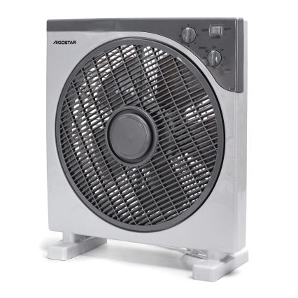 Aigostar - Ventilatore da pavimento 35W/230V diam. 30 cm bianco/grigio