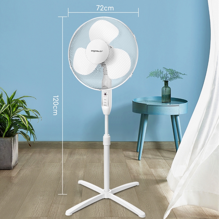 Aigostar - Ventilatore da pavimento 40W/230V 120 cm bianco