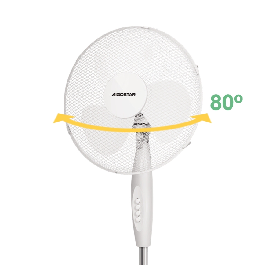 Aigostar - Ventilatore a piantana 45W/230V 125 cm bianco