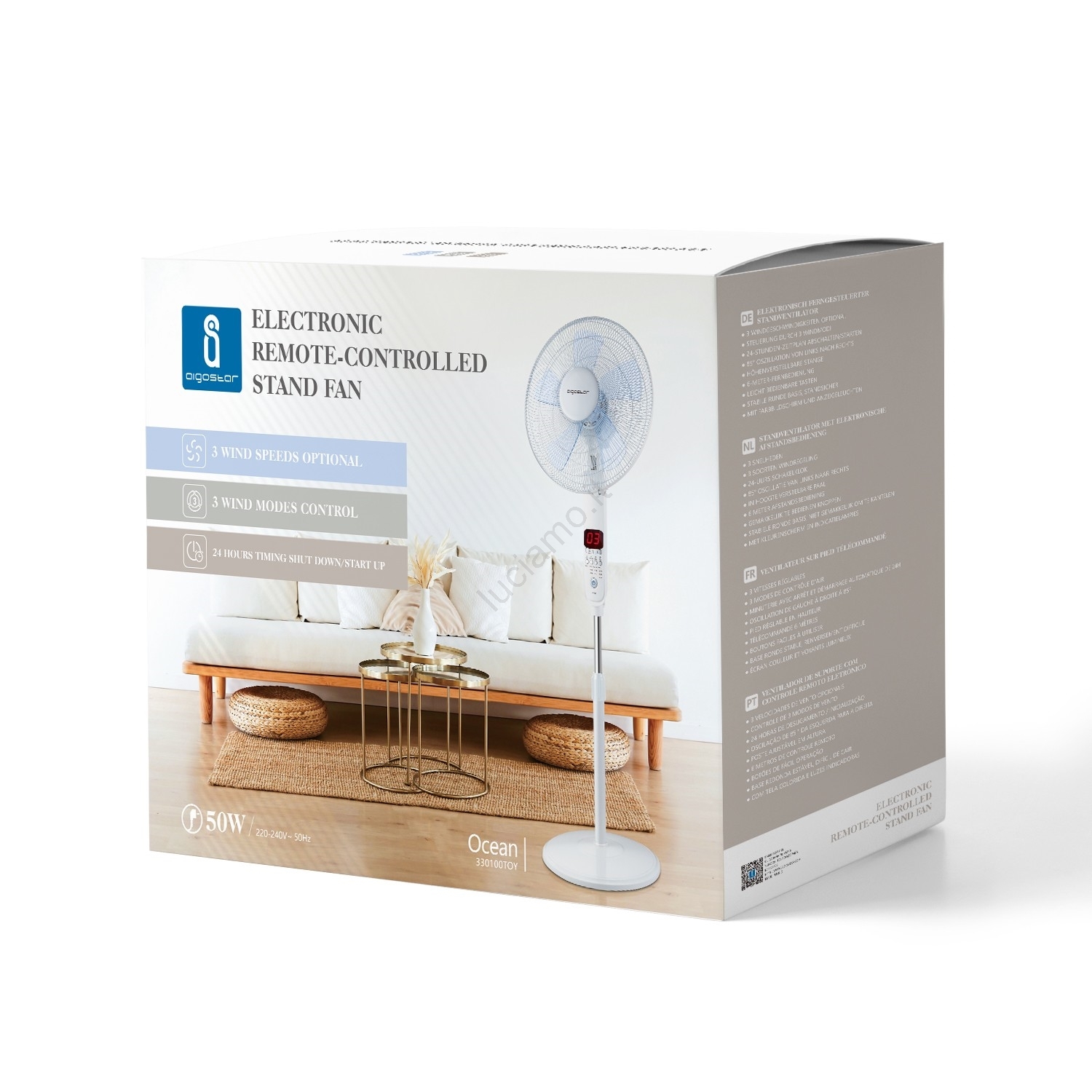 Ventilatore Da Soffitto Aigostar Con Luce LED E Telecomando - Motore DC Silenzioso, Regolazione Luminosità E Colore, Timer