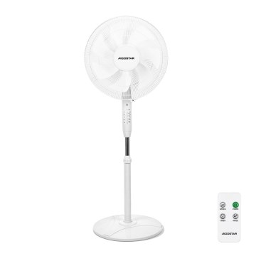 Aigostar - Ventilatore da pavimento 60W/230V bianco con telecomando