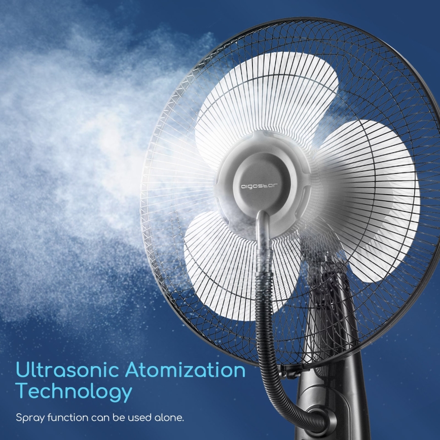 Aigostar - Ventilatore da pavimento con getto d'acqua 75W/230V + tc