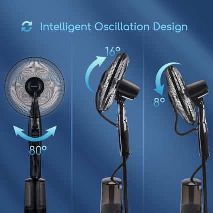Aigostar - Ventilatore da pavimento con getto d'acqua 75W/230V + tc
