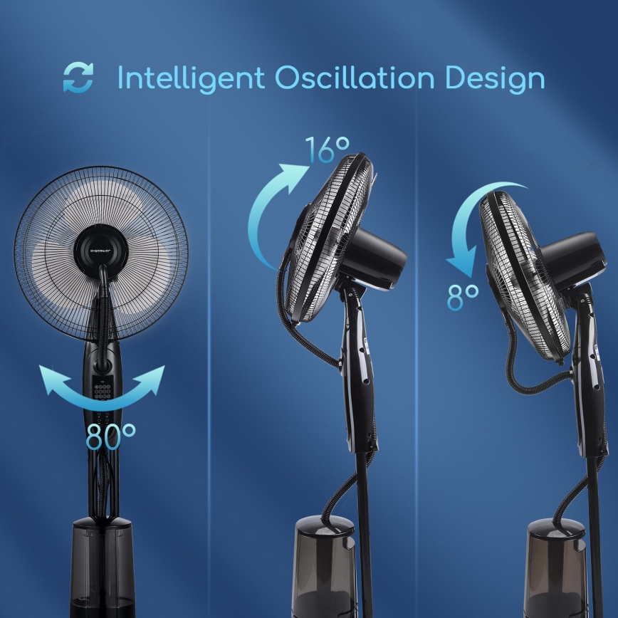 Aigostar - Ventilatore da pavimento con getto d'acqua 75W/230V + tc