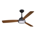 Aigostar - Ventilatore da soffitto dimmerabile a LED LED/20W/230V 2700-6500K 132cm marrone + telecomando
