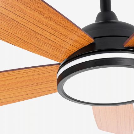 Aigostar - Ventilatore da soffitto dimmerabile a LED LED/20W/230V 2700-6500K 132cm beige + telecomando