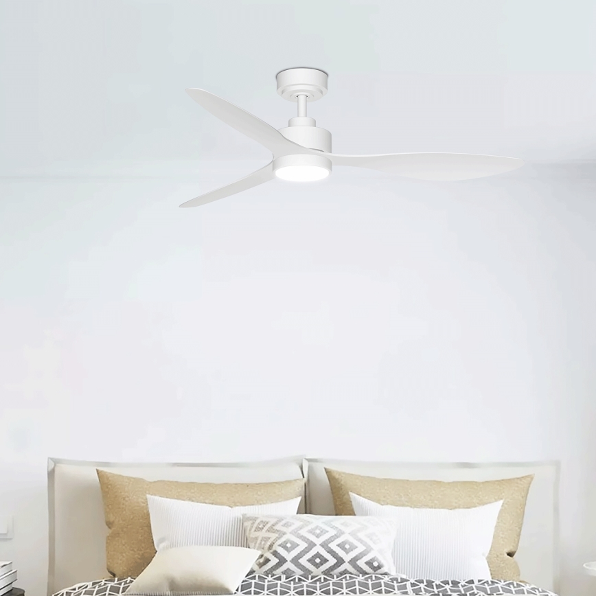 Aigostar - Ventilatore da soffitto dimmerabile a LED LED/20W/230V 2700-6500K 132cm bianco + telecomando
