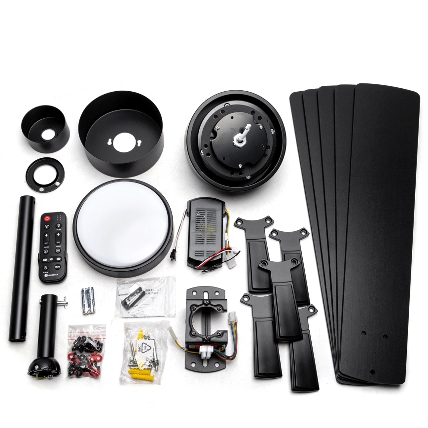 Aigostar - Ventilatore da soffitto dimmerabile a LED LED/20W/230V 2700-6500K 132cm marrone + telecomando