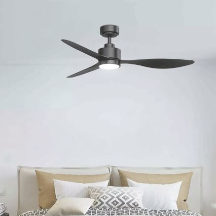 Aigostar - Ventilatore da soffitto dimmerabile a LED LED/20W/230V 2700-6500K 132cm nero + telecomando
