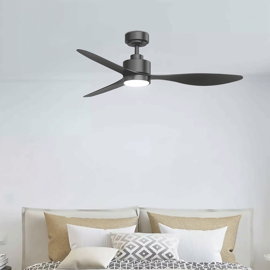 Aigostar - Ventilatore da soffitto dimmerabile a LED LED/20W/230V 2700-6500K 132cm nero + telecomando