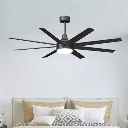 Aigostar - Ventilatore da soffitto dimmerabile a LED LED/24W/230V 2700-6500K 165cm nero + telecomando