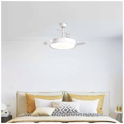 Aigostar - Ventilatore da soffitto dimmerabile a LED LED/36W/230V 2700-6500K diametro 107 cm + telecomando bianco
