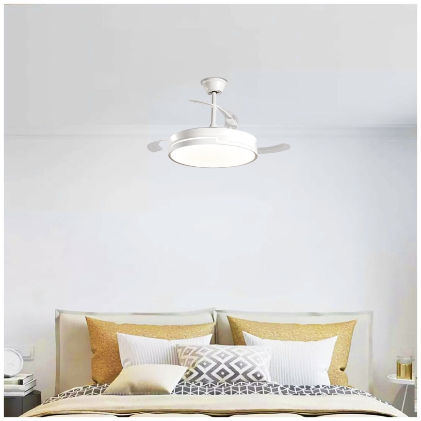 Aigostar - Ventilatore da soffitto dimmerabile a LED LED/36W/230V 2700-6500K diametro 107 cm + telecomando bianco