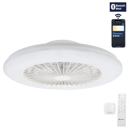 Aigostar - LED Plafoniera dimmerabile con ventilatore LED/40W/230V 2700-6500K diametro 48,5 cm bianco + telecomando