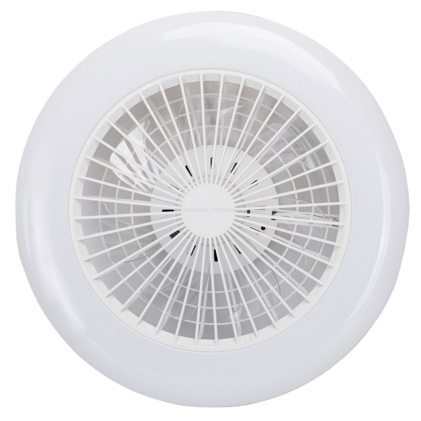 Aigostar - LED Plafoniera dimmerabile con ventilatore LED/40W/230V 2700-6500K diametro 48,5 cm bianco + telecomando