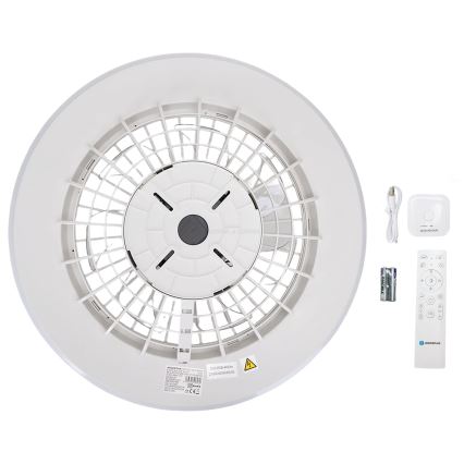 Aigostar - LED Plafoniera dimmerabile con ventilatore LED/40W/230V 2700-6500K diametro 48,5 cm bianco + telecomando