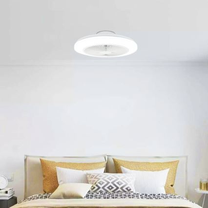 Aigostar - Ventilatore da soffitto dimmerabile a LED LED/40W/230V 2700-6500K diametro 48 cm + telecomando bianco