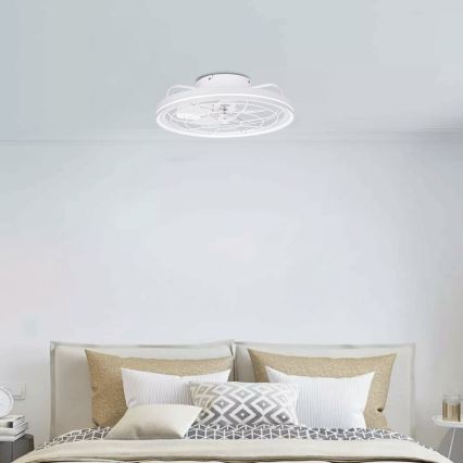 Aigostar - Ventilatore da soffitto dimmerabile a LED LED/40W/230V 2700-6500K diametro 48 cm + telecomando bianco