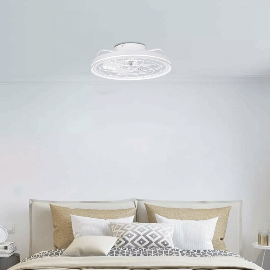 Aigostar - Ventilatore da soffitto dimmerabile a LED LED/40W/230V 2700-6500K diametro 48 cm + telecomando bianco