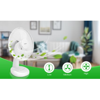 Aigostar - Ventilatore da tavolo 35W/230V 34 cm bianco