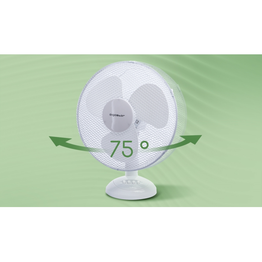 Aigostar - Ventilatore da tavolo 40W/230V bianco