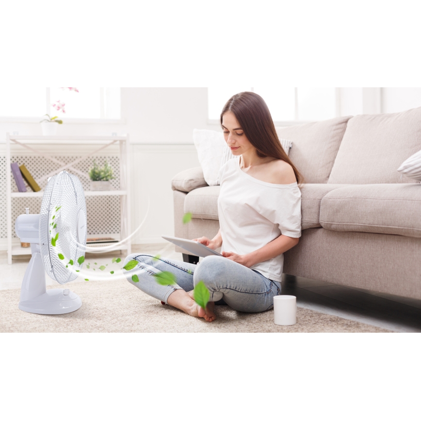 Aigostar - Ventilatore da tavolo 40W/230V bianco