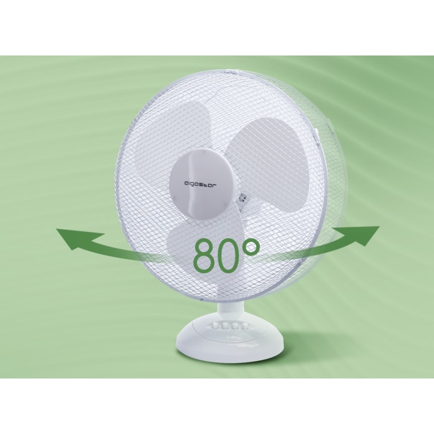 Aigostar - Ventilatore da tavolo 45W/230V 34 cm bianco