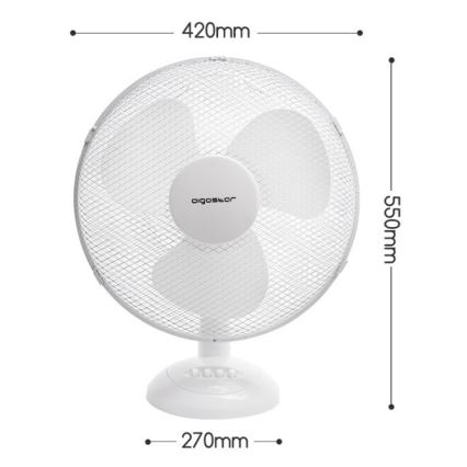 Aigostar - Ventilatore da tavolo 45W/230V 34 cm bianco