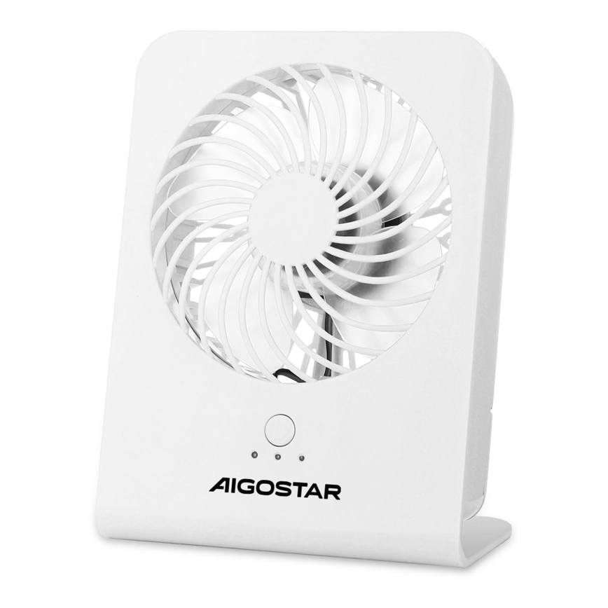 Aigostar - Ventilatore da tavolo 5W/5V bianco