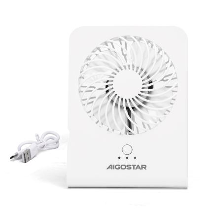 Aigostar - Ventilatore da tavolo 5W/5V bianco