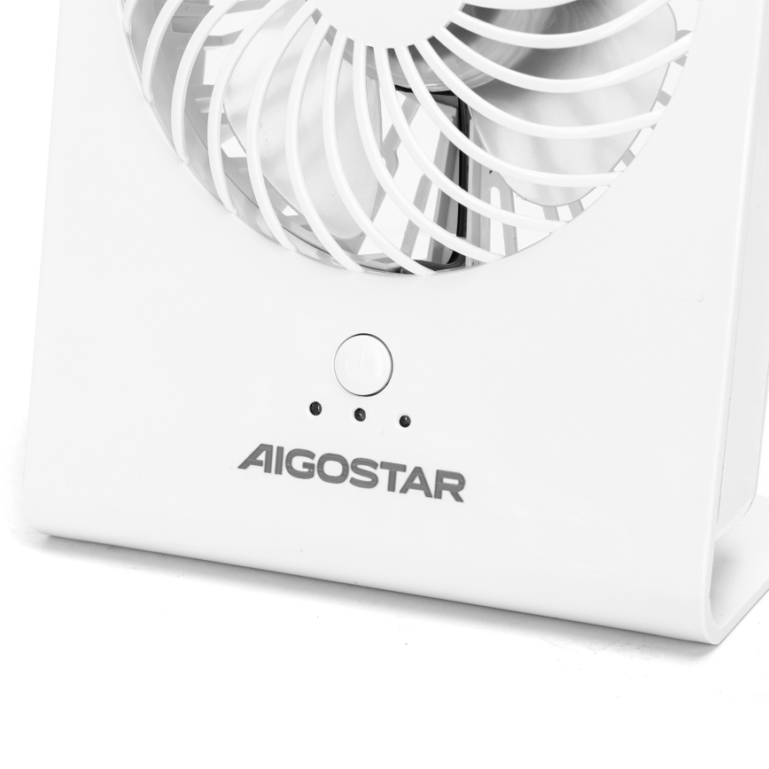 Aigostar - Ventilatore da tavolo 5W/5V bianco