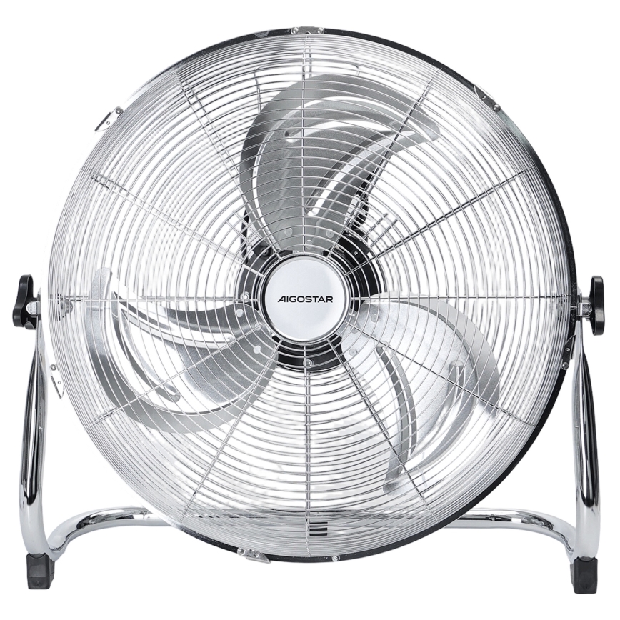 Aigostar - Ventilatore da terra 100 W/230 V Ø 54 cm cromo lucido
