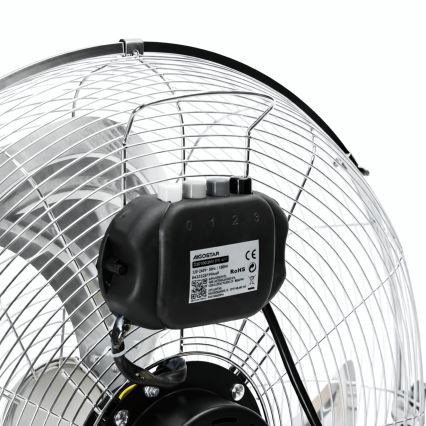 Aigostar - Ventilatore da terra 100 W/230 V Ø 54 cm cromo lucido
