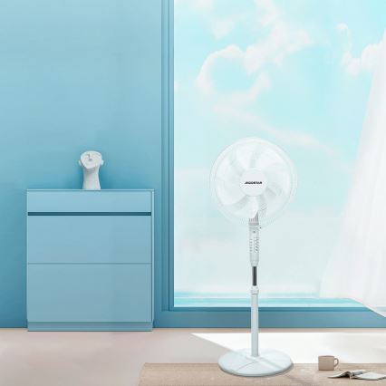 Aigostar - Ventilatore da pavimento 60W/230V bianco con telecomando