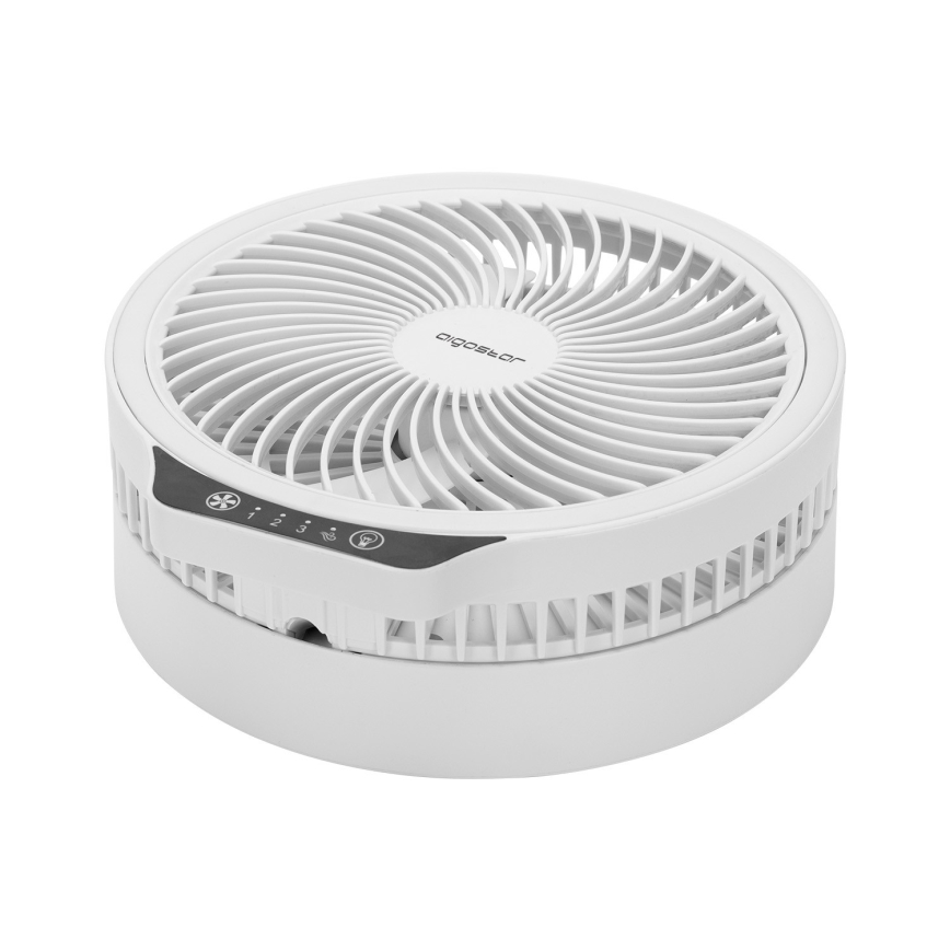Aigostar - Ventilatore pieghevole wireless LED con porta USB 6,5W/5V